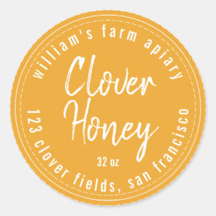Adesivo Honey Jar Label Honeybee Apiary Mellow Yellow