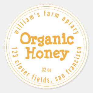 Adesivo Honey Jar Label Honeybee Apiary Mellow Yellow