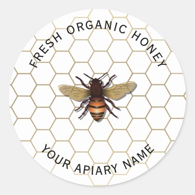 Adesivo Honey Jar Labels Honeybee Apiary (Frente)