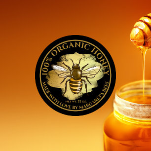 Adesivo Honey Jar Labels Honeybee Honeycomb Bebê
