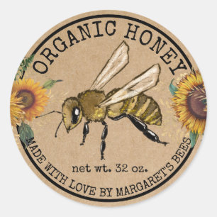 Adesivo Honey Jar Labels Honeybee Honeycomb Bee Apiary