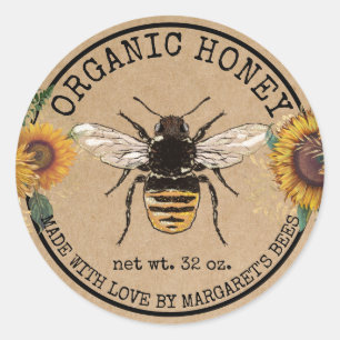 Adesivo Honey Jar Labels Honeybee Honeycomb Bee Apiary