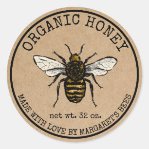 Adesivo Honey Jar Labels Honeybee Honeycomb Bee Apiary