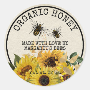 Adesivo Honey Jar Labels Honeybee Honeycomb Bee Apiary