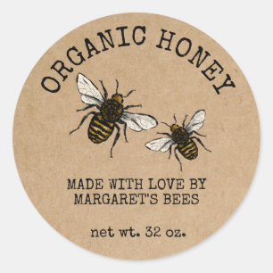 Adesivo Honey Jar Labels Honeybee Honeycomb Bee Apiary