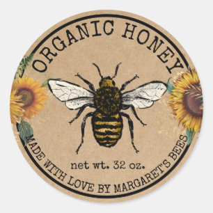 Adesivo Honey Jar Labels Honeybee Honeycomb Bee Apiary