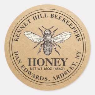 Adesivo Honey Label Kraft French Bee