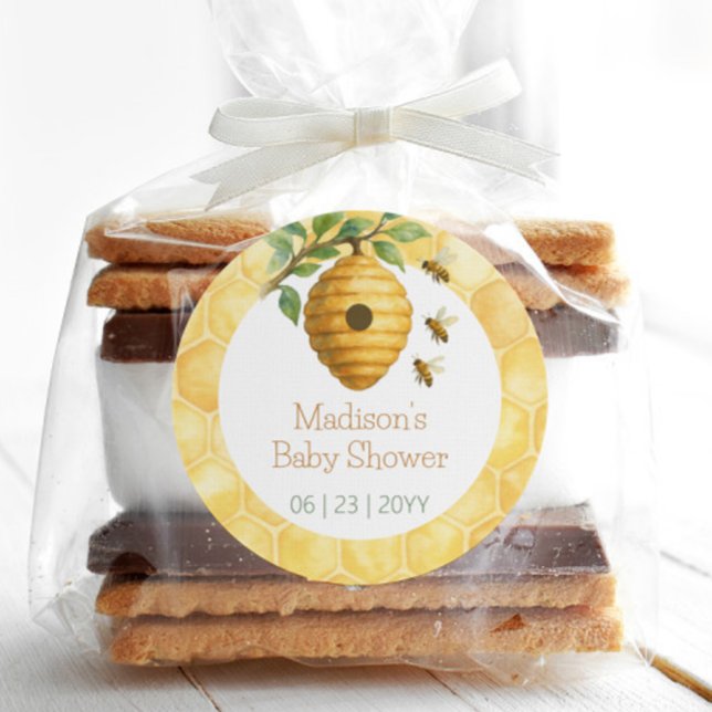 Adesivo Honeybee Hive Chá de fraldas (Honeybee Hive Baby Shower Sticker)
