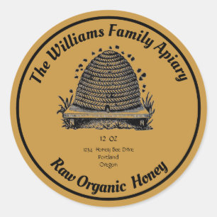 Adesivo Honeybee Honey Jar Apiary Mel orgânico bruto