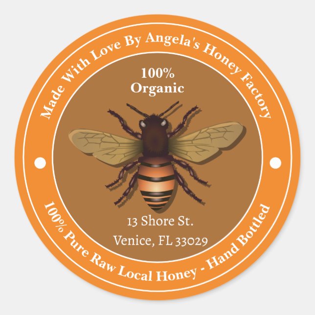 Adesivo Honeybee Honeycomb Bee Apiary Business Labs (Frente)