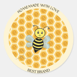 Adesivo Honeybee Jar Label & Honeycomb Homemade