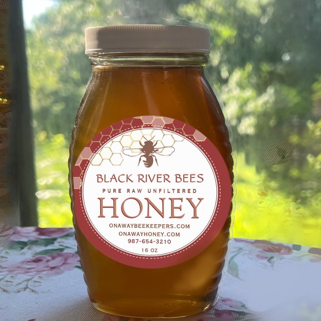 Adesivo Honeycomb e Bebê Raw Honey Honey Honey Label Terra (Criador carregado)