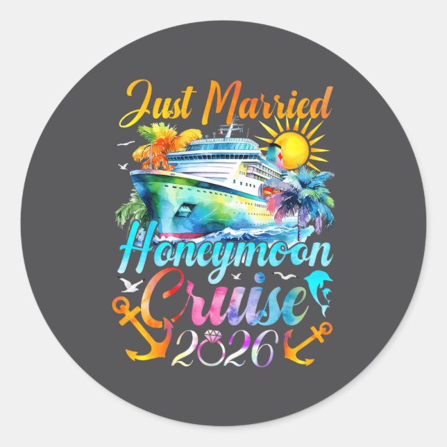 Adesivo Honeymoon Cruise For Matching Couples 2026 Just Ma (Frente)