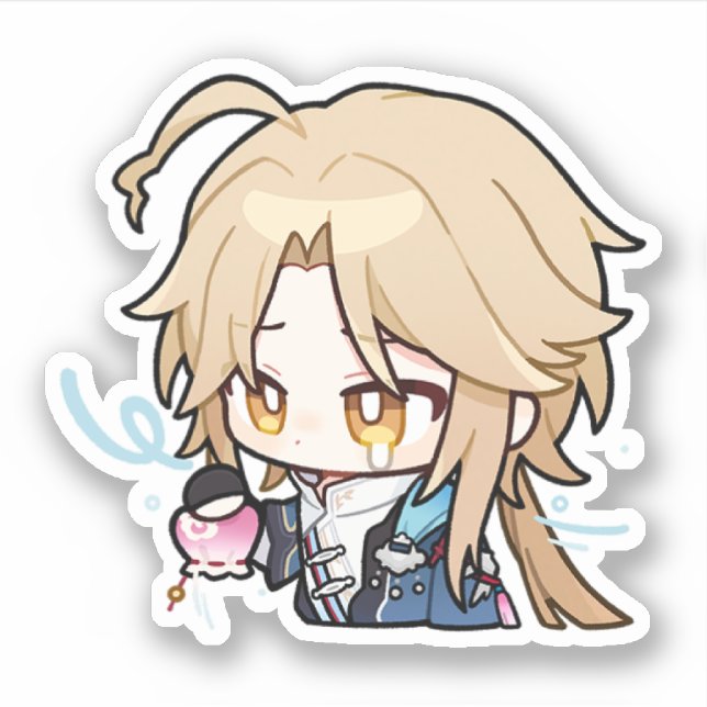 Adesivo Honkai Star Rail Chibi Yanqing No Money Sticker (Frente)