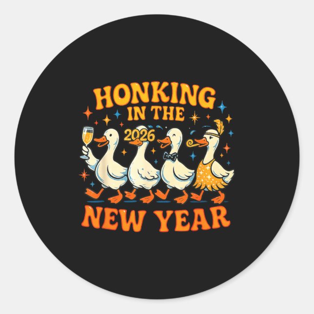 Adesivo Honking In The New Year 2026 Funny Duck Gift  (Frente)