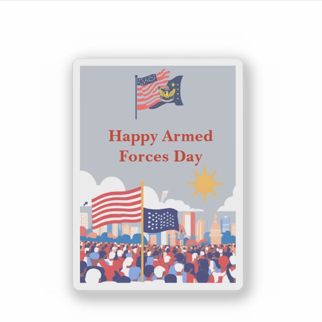 Adesivo "Honrando Nossos Heróis: Celebração do Dia das For (Frente)