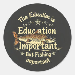 Adesivo Hooked on Learning: Fishing vs. Education