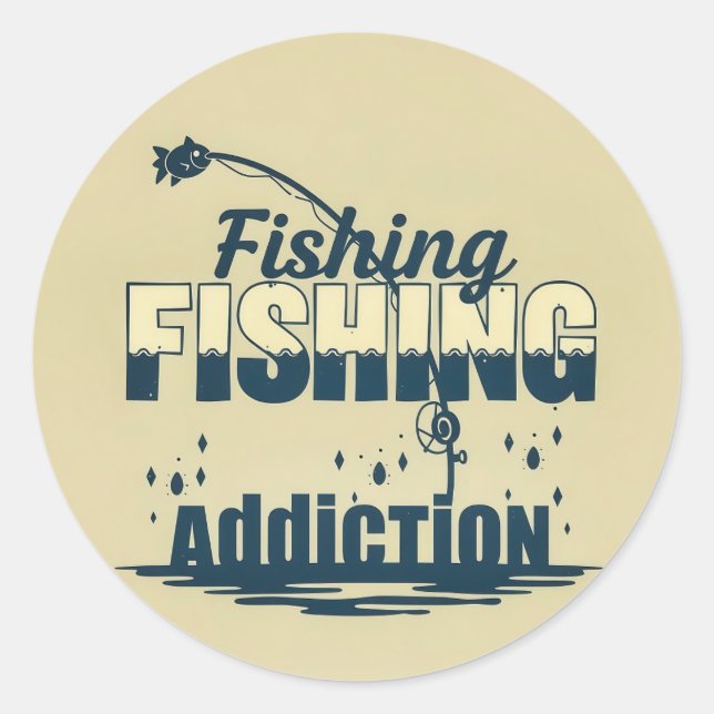 Adesivo Hooked on the Passion: Fishing Addiction Design (Frente)