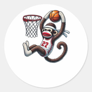 Adesivo Hoop de basquetebol em macaco-meia