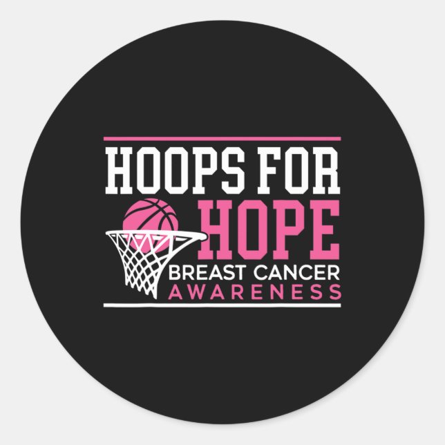 Adesivo Hoops Para Jogador De Basquete Esperançoso Cancer  (Frente)
