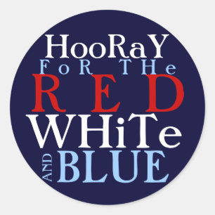 Adesivo Hooray para o branco vermelho e azul