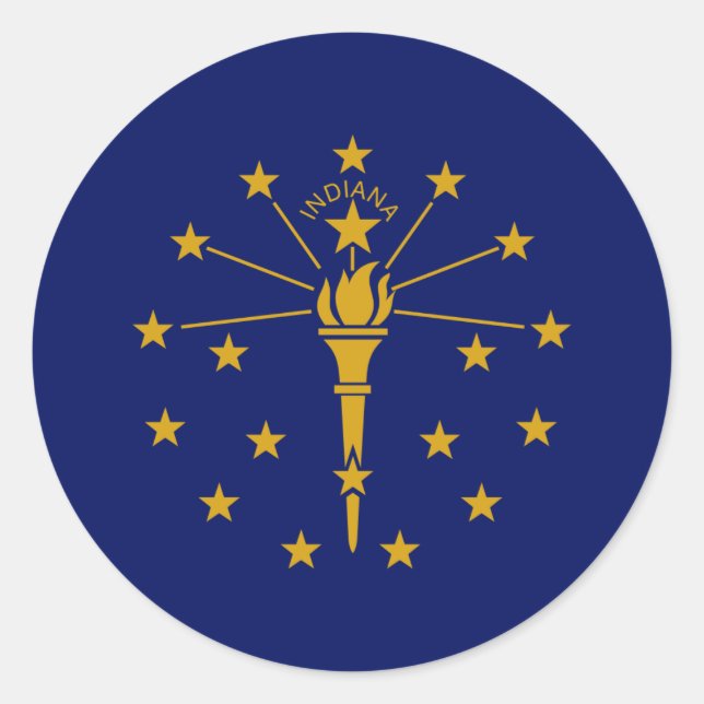 Adesivo Hoosier Flag, Flag de Indiana (Frente)