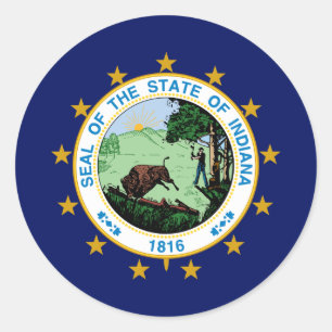 Adesivo Hoosier Flag & Seal, Flag of Indiana