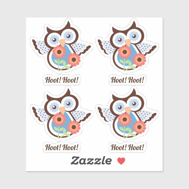 Adesivo Hoot! Conjunto de quatro primavera florais adoráve (Folha)