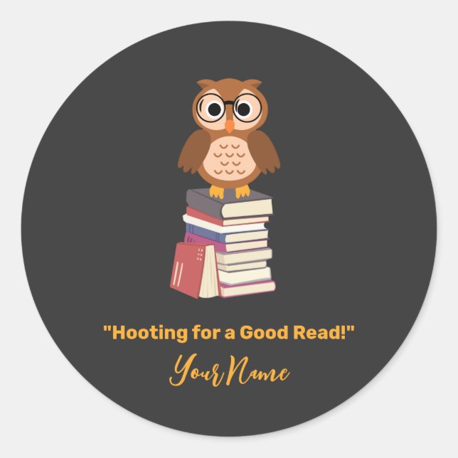 Adesivo "Hoot for a Good Read!" Amante de livros (Frente)