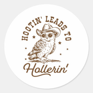 Adesivo Hootin Leva Hollerin Owl Cowboy
