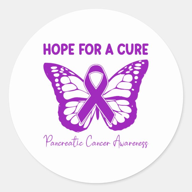 Adesivo Hope For A Cure Purple Butterfly Pancreatic Cancer (Frente)