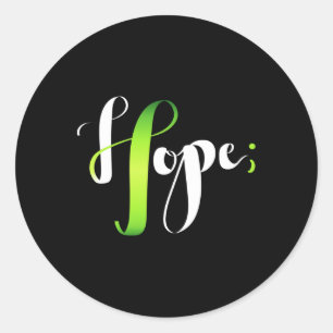 Adesivo Hope Green Ribbon Semicolon - Saúde Mental Awaren