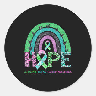 Adesivo Hope Leopard Rainbow Cancer Metastático da Mama Aw