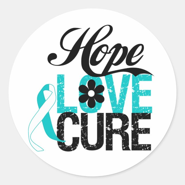 Adesivo Hope Love Cure CANCERES CERVICAL Dons (Frente)