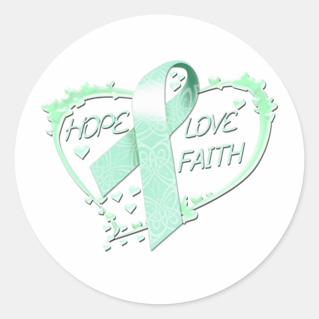 Adesivo Hope Love Faith Heart (teal) (Frente)