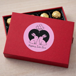 Adesivo Hopping Into Love - Cute Valentine Bunnies Sticker