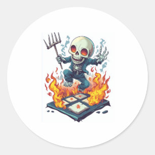 Adesivo Hopscotch do Inferno - Crânio de Demônio Engraçado