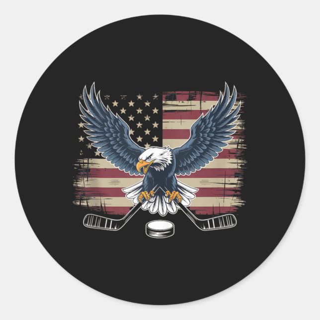Adesivo Hóquei da Bandeira Americana (Frente)