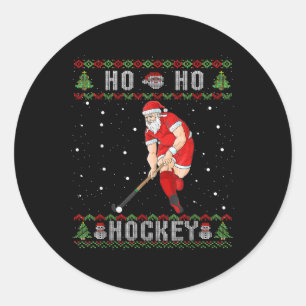 Adesivo Hóquei em Campo Ho Ho Hockey Natal Feio Papai Noel