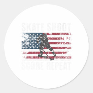 Adesivo Hóquei EUA Bandeira Americana Engraçado Quatro De