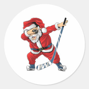 Adesivo Hóquei no Gelo Dabbing Papai Noel Jogador de Hóque