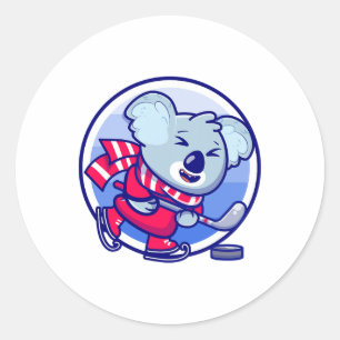 Adesivo Hóquei no Gelo Infantil Koala I Animais Divertidos
