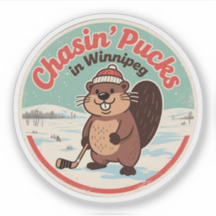 Adesivo Hóquei Retro Winnipeg Beaver