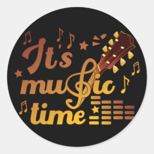 Adesivo Hora da Música, Musical do Violão Dourado