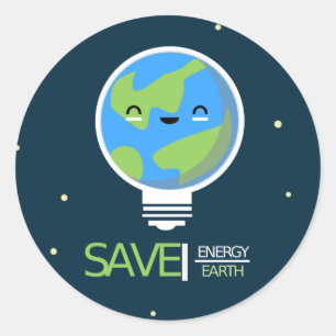 Adesivo Hora da Terra Economize a lâmpada de energia