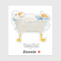 Hora de banho! Pato relaxando em uma banheira com 