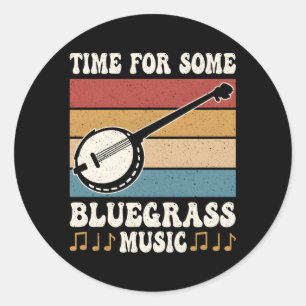Adesivo Hora De Um Jogador De Banjo De Música Bluegrass