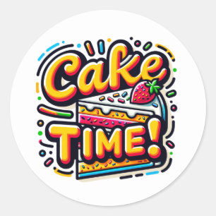 Adesivo Hora do Bolo de Aniversário