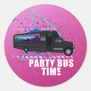 Adesivo Hora do Ônibus de Festa Neon Gradiente Rosa de Vid