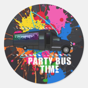 Adesivo Hora do Ônibus de Festa Neon Vida Noturna Manchas